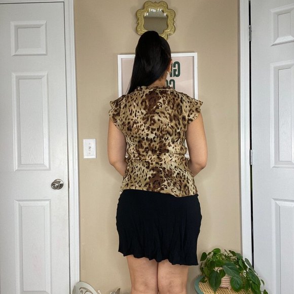 Vintage Y2k Sheer Leopard Print Button Up Top - Picture 5 of 5